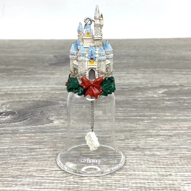 WALT DISNEY WORLD Cinderella Castle Glass Bell Christmas Figural