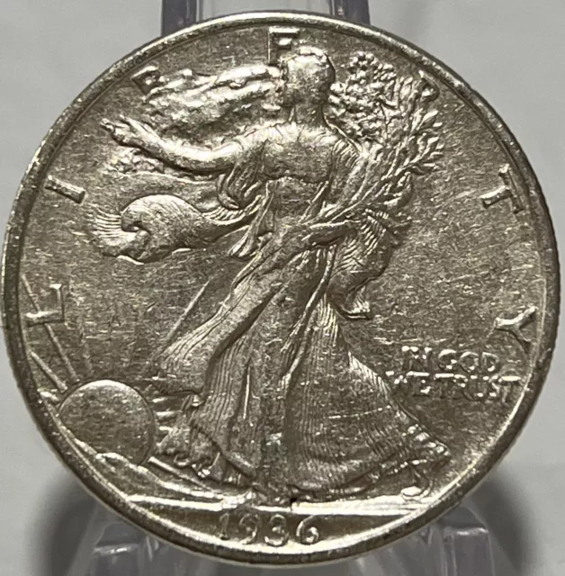 1936 Walking Liberty Silver Half Dollar AU+ Free Shipping With Five Items A1