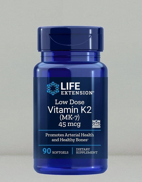 Low-Dose Vitamin K2 Menaquinone -7 by Life Extension, 90 softgels 2 pack