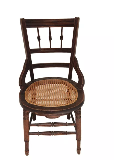 Early 1900' S Walnut Cane Chair