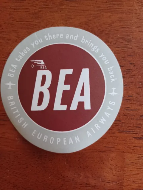 British European Airways - Bea - Airline Luggage Label ~ 1950'S
