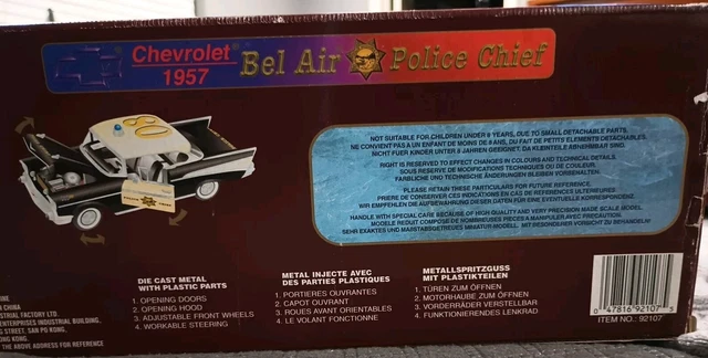 Voiture Miniature Chevrolet Corvette 1957 Cabriolet Noir - Échelle 1/24 - Marque Welly - Modèle Moulé Sous Pression