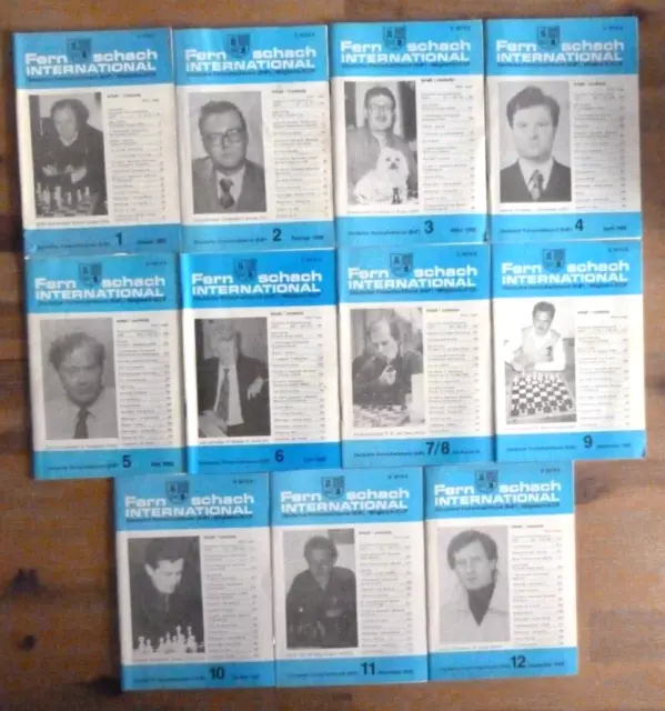 Schach Fernschach INTERNATIONAL Hefte 1-12 / 1992 komplett (Zeitschrift Zeitung)