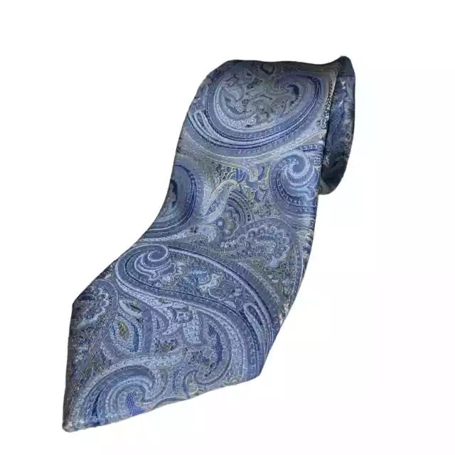 Michael Kors Silk Mens Neck Tie Blue Paisley