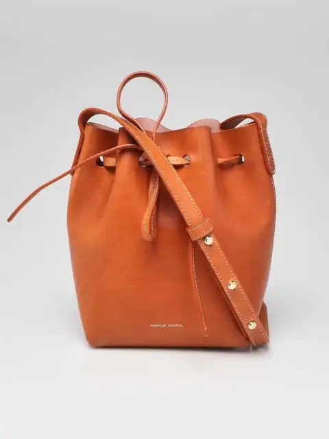 Mansur Gavriel Cammello/Rosa Vegetable Leather Mini Mini Bucket Bag