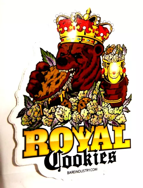 Royal Cookies MARIJUANA STICKER Pot Leaf Bud Bear BARE POT DISPENSARY Edibles