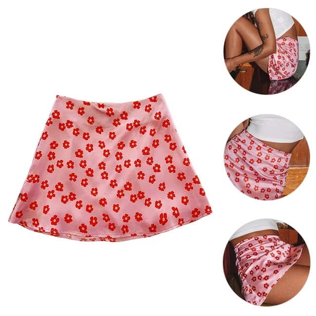 Blumenrock Polyester (Polyester) Fräulein Mit Hoher Taille Bedruckte Röcke