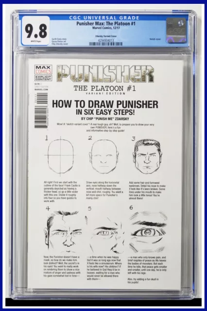 Punisher Max The Platoon #1 CGC Graded 9.8 Marvel 2017 Zdarsky Var. Comic Book.
