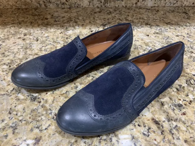 FRANCO SARTO (Tibby) Wingtip Slip On Oxford Loafer Flats Blue- SIZE 8.5