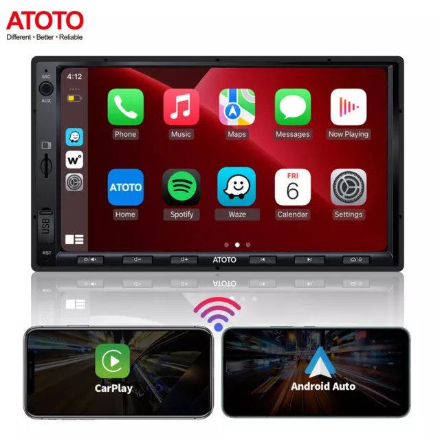 ATOTO F7WE 7 Zoll Autoradio 2-Din Wireless Apple Carplay Android Auto Bluetooth