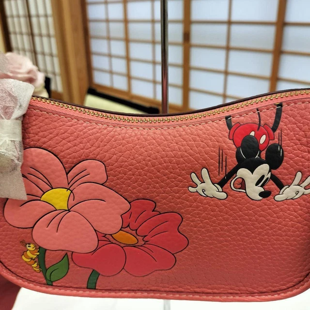 Coach x Disney Swinger 20 leather Mickey Mouse CH464 Pink New Shoulder Bag