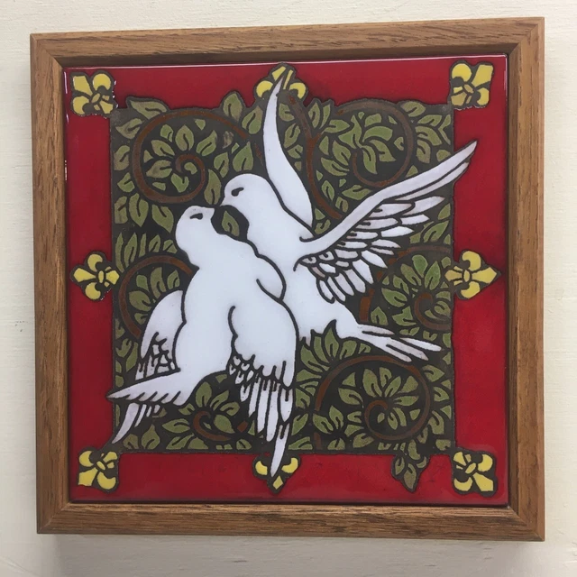 Ingrassia Handglazed Christmas Doves Red Tile Oak Frame Wall Decor Trivet Ingrassia Handglazed Christmas Doves Red Tile Oak Frame Wall Decor Trivet