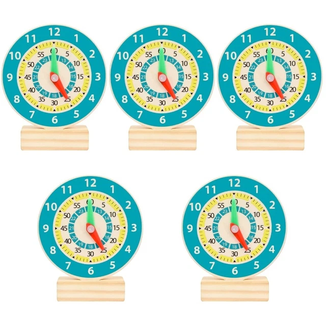 5 piezas reloj de madera número de juguete reloj - juego niños juguetes educativos tempranos