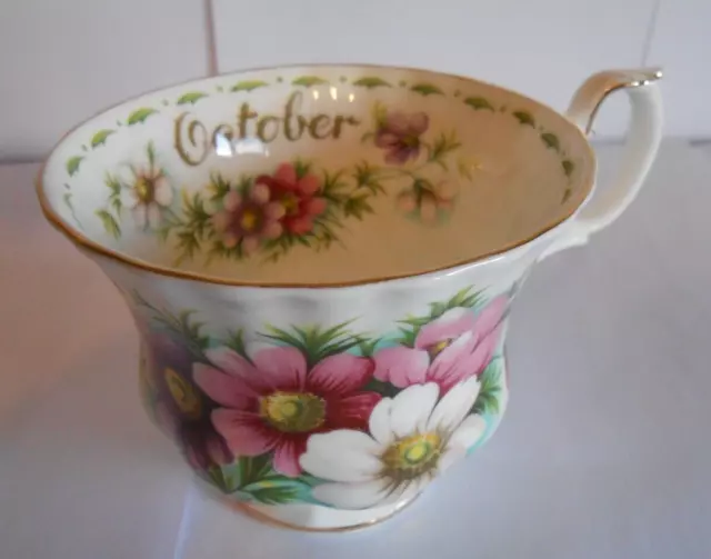 Royal Albert  'OCTOBER' COSMOS  Tea Cup from the  Flower of the Month series