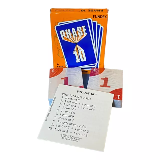 Vintage Phase 10 Card Game - 1986 Fundex In Box Complete in Orange Box