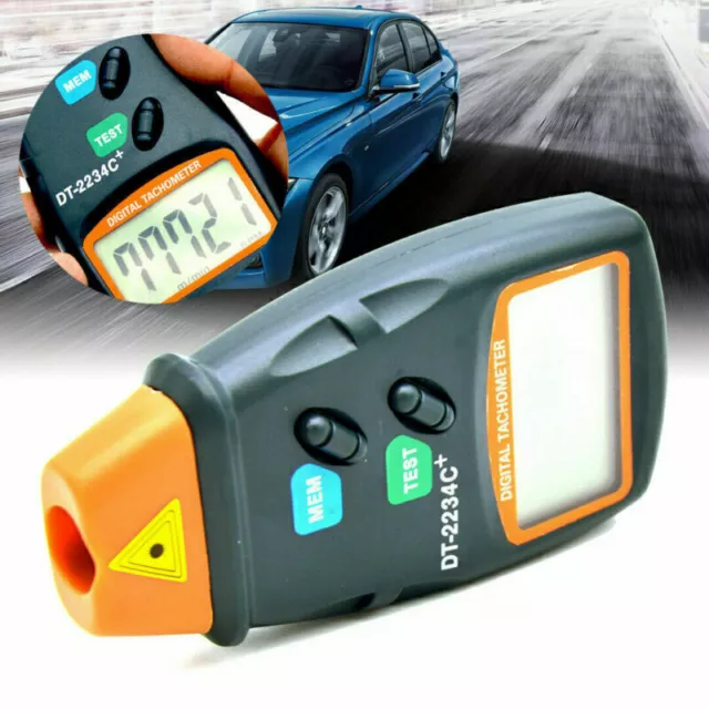 Digital Tachometer Non Contact Laser Photo RPM Tach Meter Motor Speed Gauge