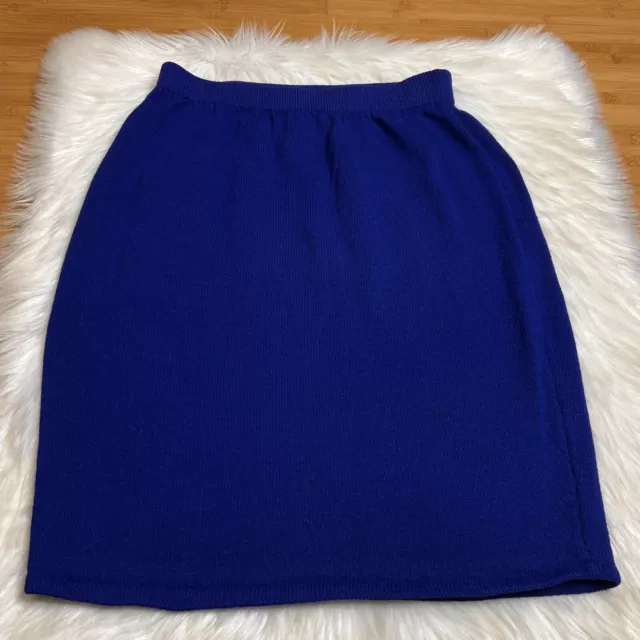 St John Collection By Marie Gray Pencil Skirt Womens 6 Royal Blue Santana Knit