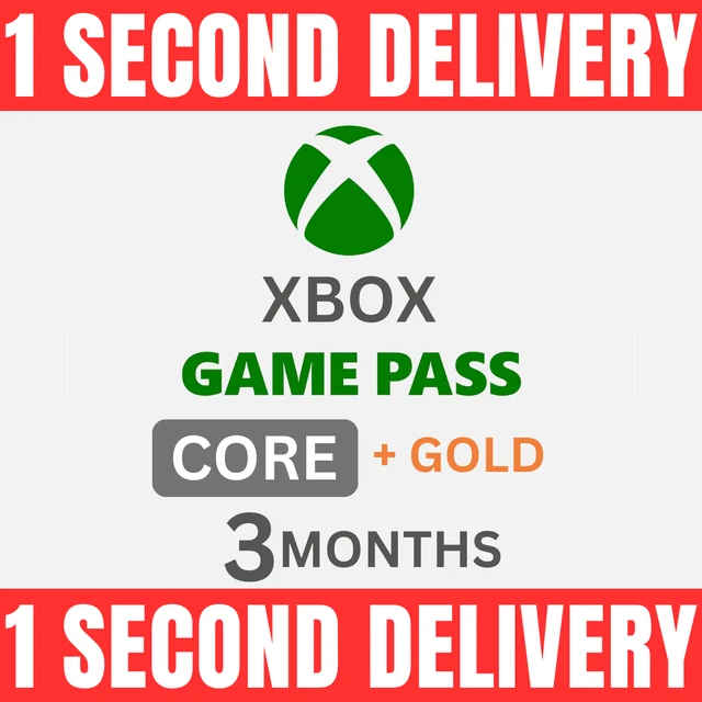 3 Month - Game Pass Core - Xbox Live Gold Subscription Membership (Digital Code)