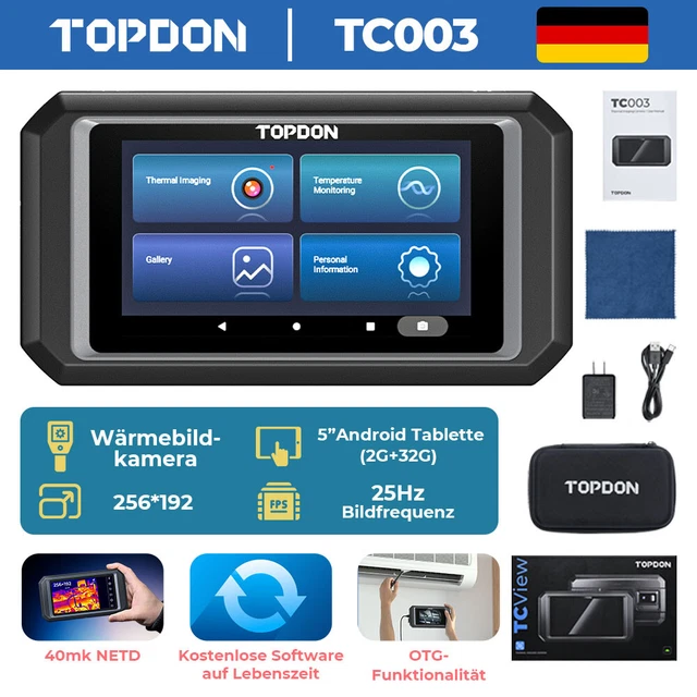 TOPDON TC003 256X192 40MK Tablets Wärmebildkamera mit hoher IR TOPDON TC003 256X192 40MK Tablets Wärmebildkamera mit hoher IR