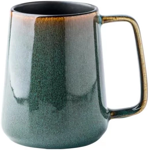 Kelingo große 24 OZ/700ml Keramik Kaffeetassen mit goldenem Griff, extra großer Tee