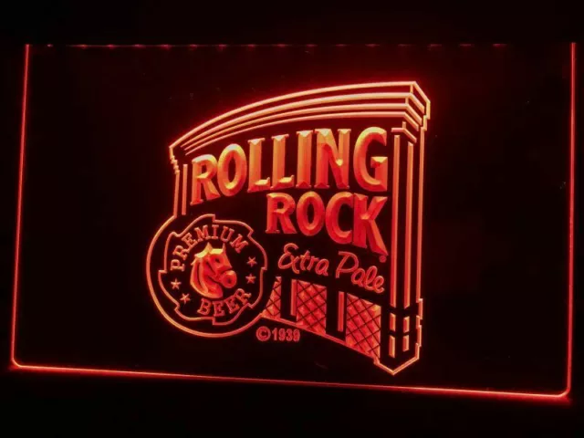 Rolling Rock Beer Bar Pub Club Led Letrero de luz de neón ManCave...