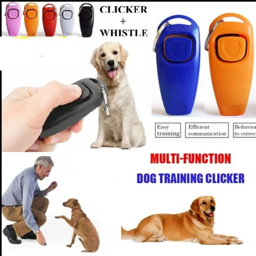 2 EN 1 Pipa para perro y clicker Mascota Herramienta de entrenamiento para perros gatos caballos