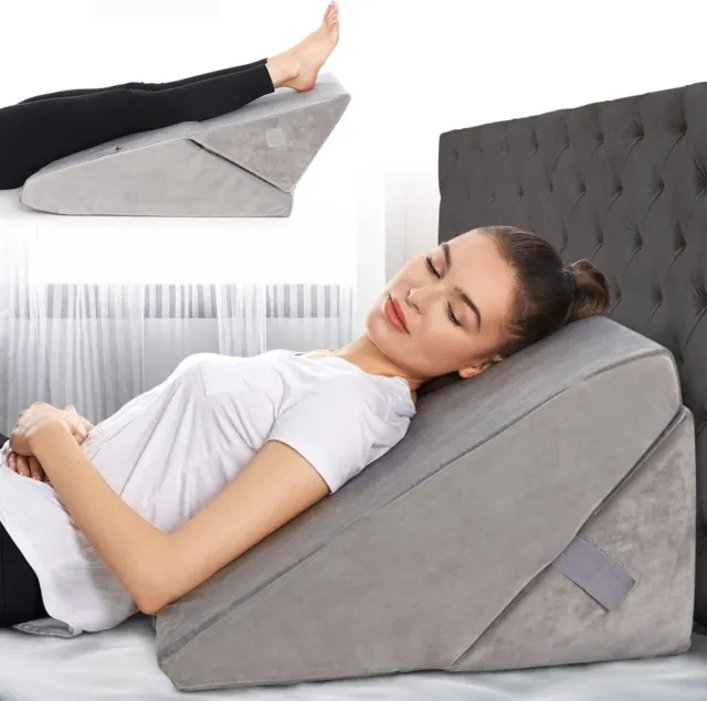 Bed Wedge Pillow - Adjustable 9&12 Inch Folding Memory Foam