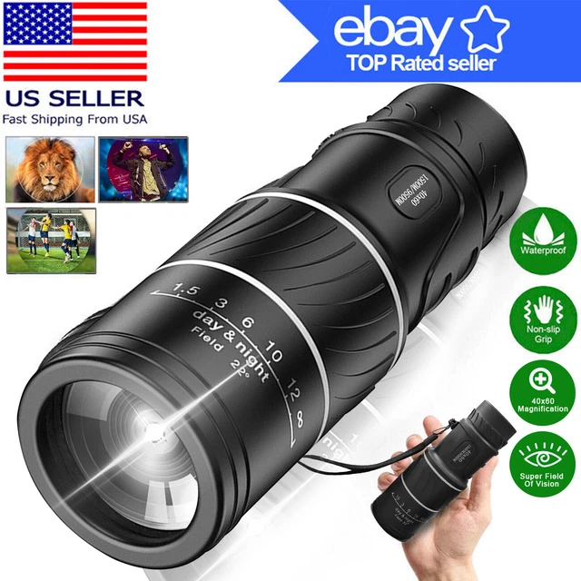 Waterproof Powerful Monocular 40x60 Day Night Vision Zoom Scope Pocket Telescop