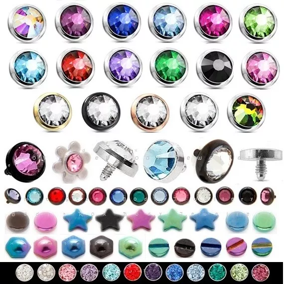 Dermal Anchor Top - Micro Dermal Head Microdermal Surface Piercing Flat Gem Star