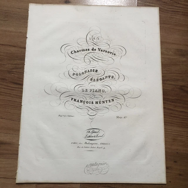 HUNTEN François, Les charmes de Varsovie polonaise élégante piano partition