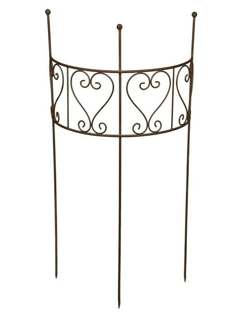 Staudenhalter Staudenbinder "HEART" halbrund Rankhilfe H102cm Metall rost Stütze