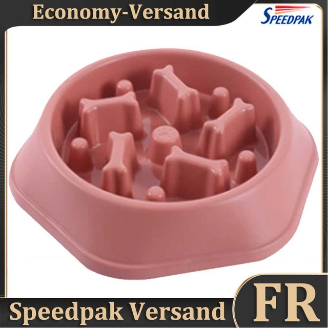 Pet Slow Eating Dish Cat Dog Anti Choking Puppy Feeder Food Bowl (Red) Hot