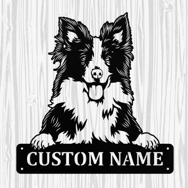 Personalized Border Collie Metal Sign, Dog Owner Wall Art, Memorial Gift