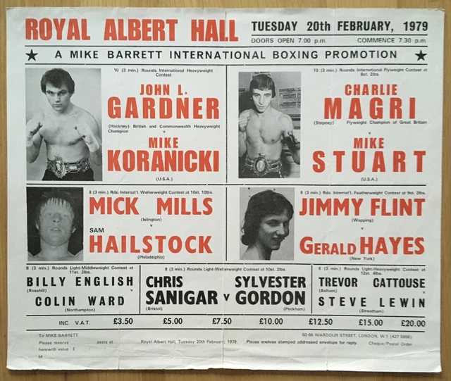 Superb Rare Charlie Magri Vs Mike Stuart Vintage Original Handbill Poster 1979!!