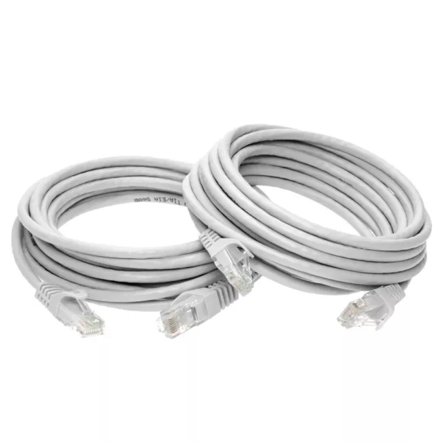 LOTE de cable de conexión de red LAN Ethernet CAT6e/Cat6 LAN RJ45 gris 1,5 pies- 20 ft