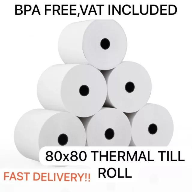 Till Roll Thermal 80X80Mm, Best Price, Extra Lenght , Box Of 50 Quality Rolls!!!