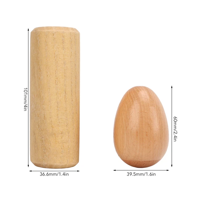 2PCS Shaker Per Uova In Legno Naturale Sicuro Strumento Musicale A Percussione P