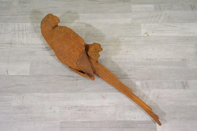 Große alte Gusseisen Skulptur Vogel Papagei (M7650) Große alte Gusseisen Skulptur Vogel Papagei (M7650)