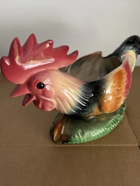 Royal Copley Rooster Figurine Colorful Vintage 1950’s