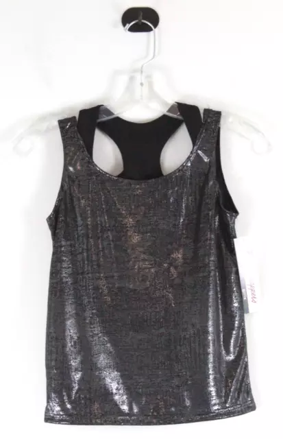 Girls' Dance Top Racerback Metallic Size 12/14 BODY WRAPPERS Color  Black NWT