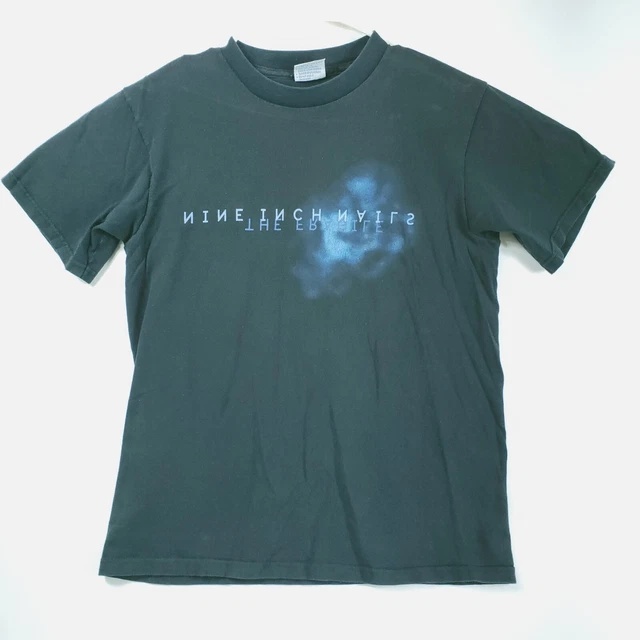NINE INCH NAILS The Fragile T Shirt MEDIUM Double Sided 1990s Concert Band Black