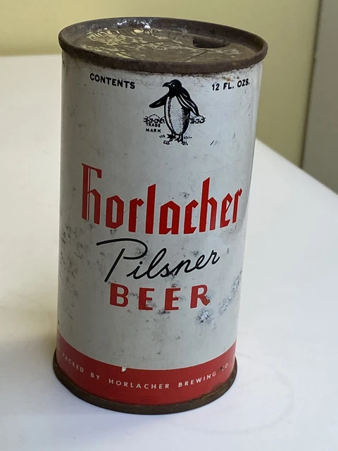 HORLACHER PILSNER BEER; BO 12oz FLAT TOP BEER CAN; ALLENTOWN PA, PA EMPTY