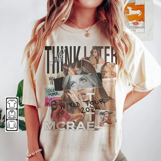 TATE MCRAE THINK Later World Tour 2024 shirt TEE New WHITE Tshirt ...