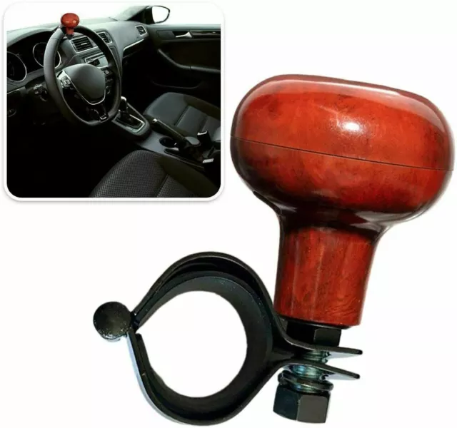 Zone Tech Woodgrain Steering Wheel Spinner with Power Handle Suicide Brodi Knob