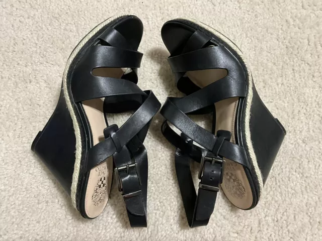 Vince Camuto Maben Espadrille Wedges - Black VC-MABEN SIZE 10M/40 2