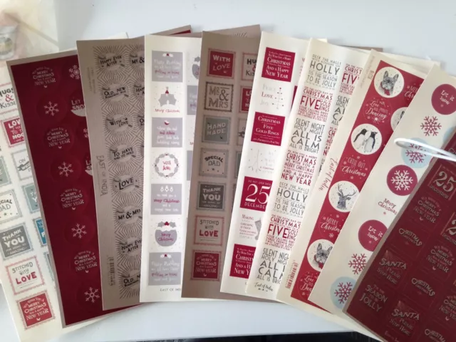 East of India Vintage Chic Christmas Stickers A4 Sheets for Gift Wrapping