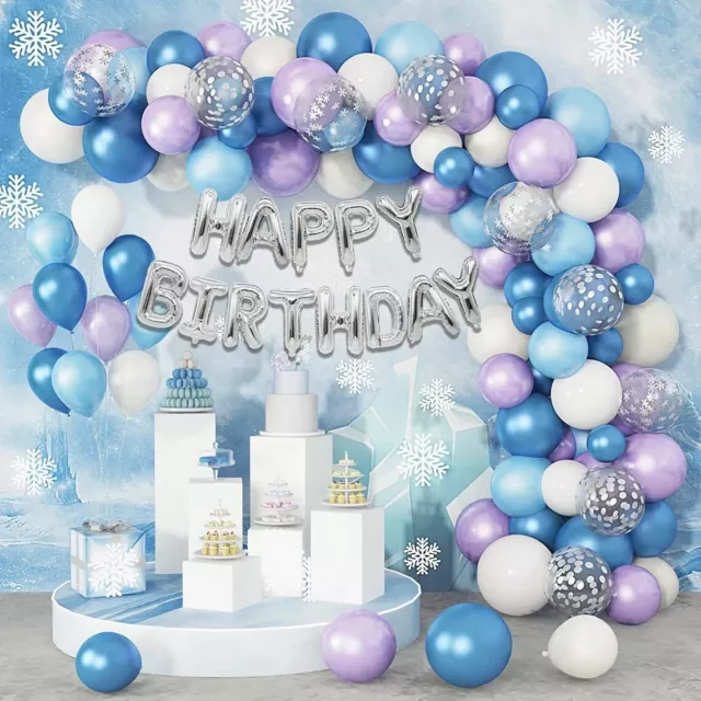 124pcs Frozen Theme Balloon Garland Arch Kit | Baby Shower Kids Birthday Party
