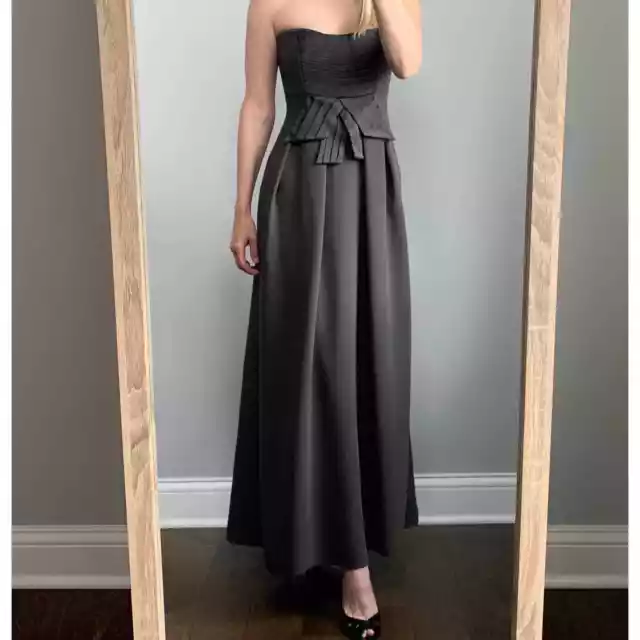 Giorgio Armani Silk Formal Gown Dark Grey Prom Homecoming Dress