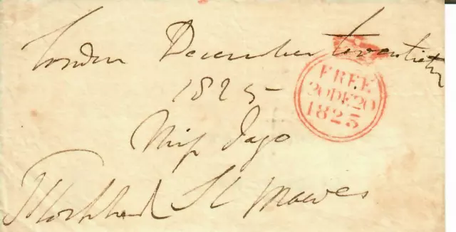 "Recorder of Oxford" John Ingram Lockhart Signed Free Frank Dated 1825 COA