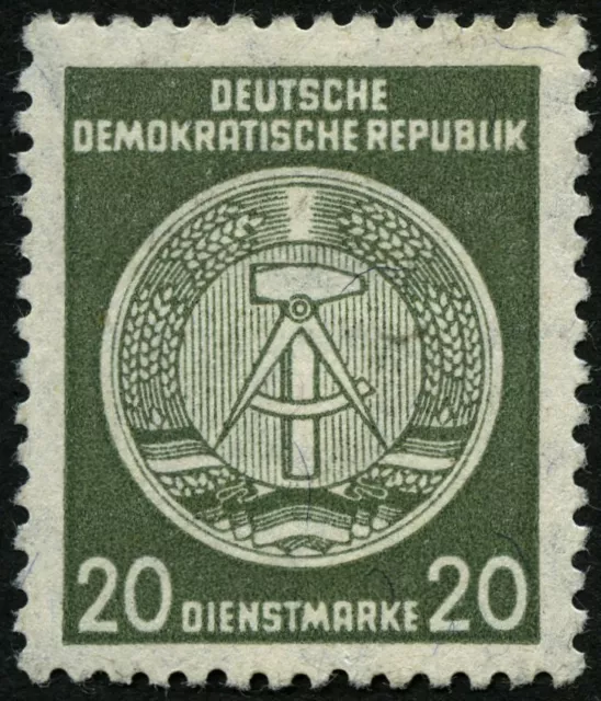 DIENSTMARKEN A D 32IIXI *, 1956, 20 Pf. schwarzgelboliv, Faserpapier, Type II, W